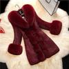 New Imitation Rabbit Fur Women's Imitation Fur Coat Long New Large Size Imitation Fox Fur Collar Coat