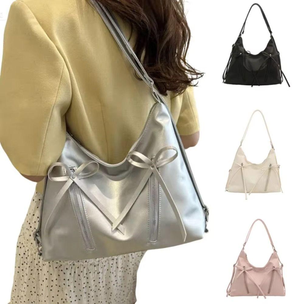 Korean Bow Tote Bag Versatile Women's Handbags Trendy Bows Armpit Bag Underarm Bag