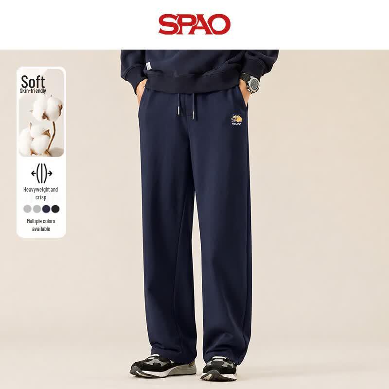 Мужские прямые спортивные штаны SPAO с нашивкой-медведем