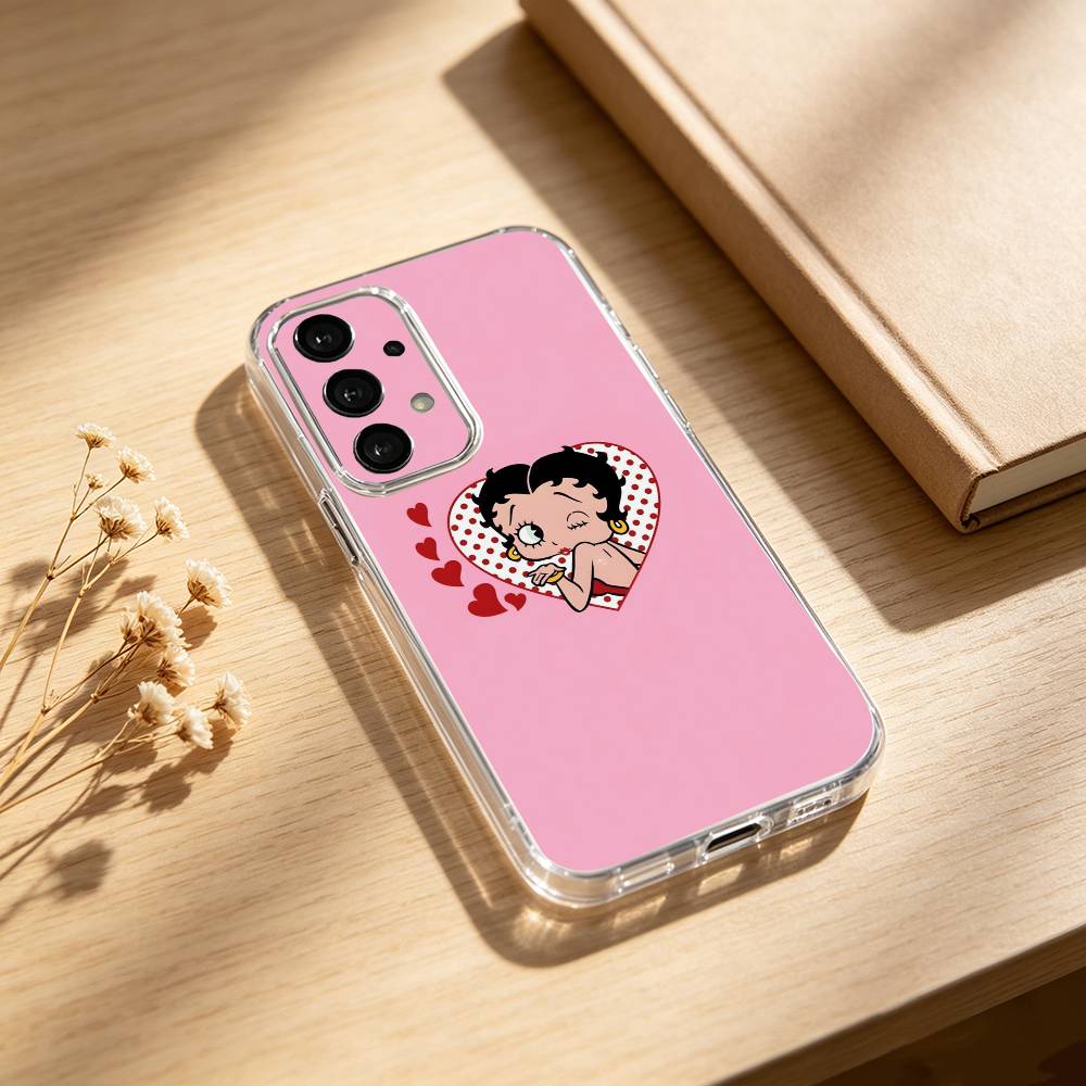 Betty HOT Boop phone Case For Samsung S25,24,21,22,23,30,Ultra,20,Plus,Fe,Lite,Note Transparent Cover