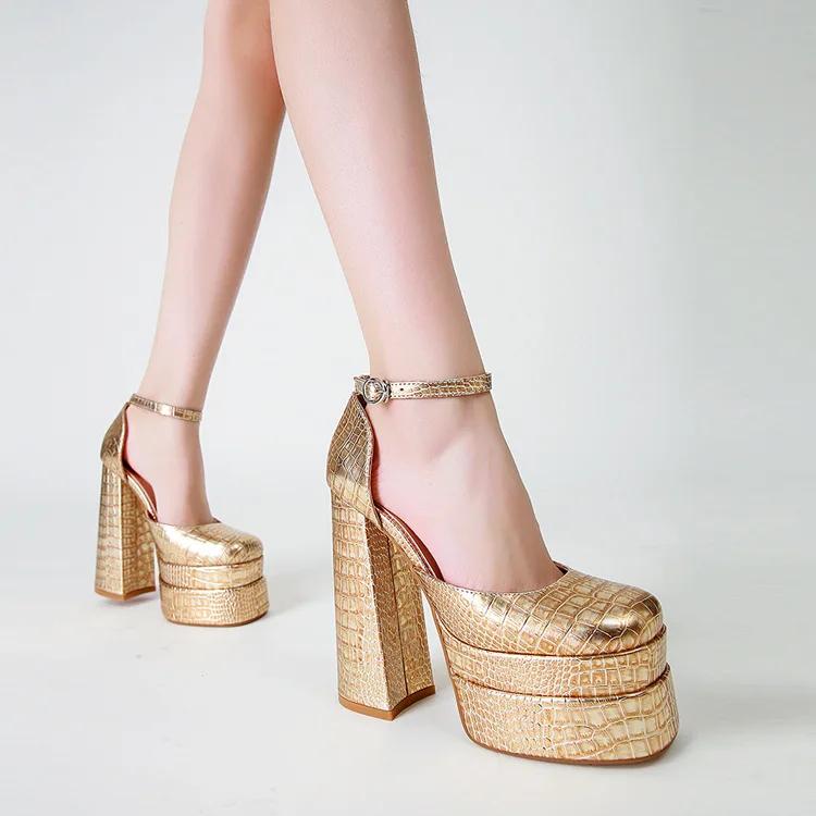 Мода 15см Летние Новые Модные Водная Платформа Квадратный Носок Полый Толстый Каблук Heesl Большой Размер Женские Сандалии