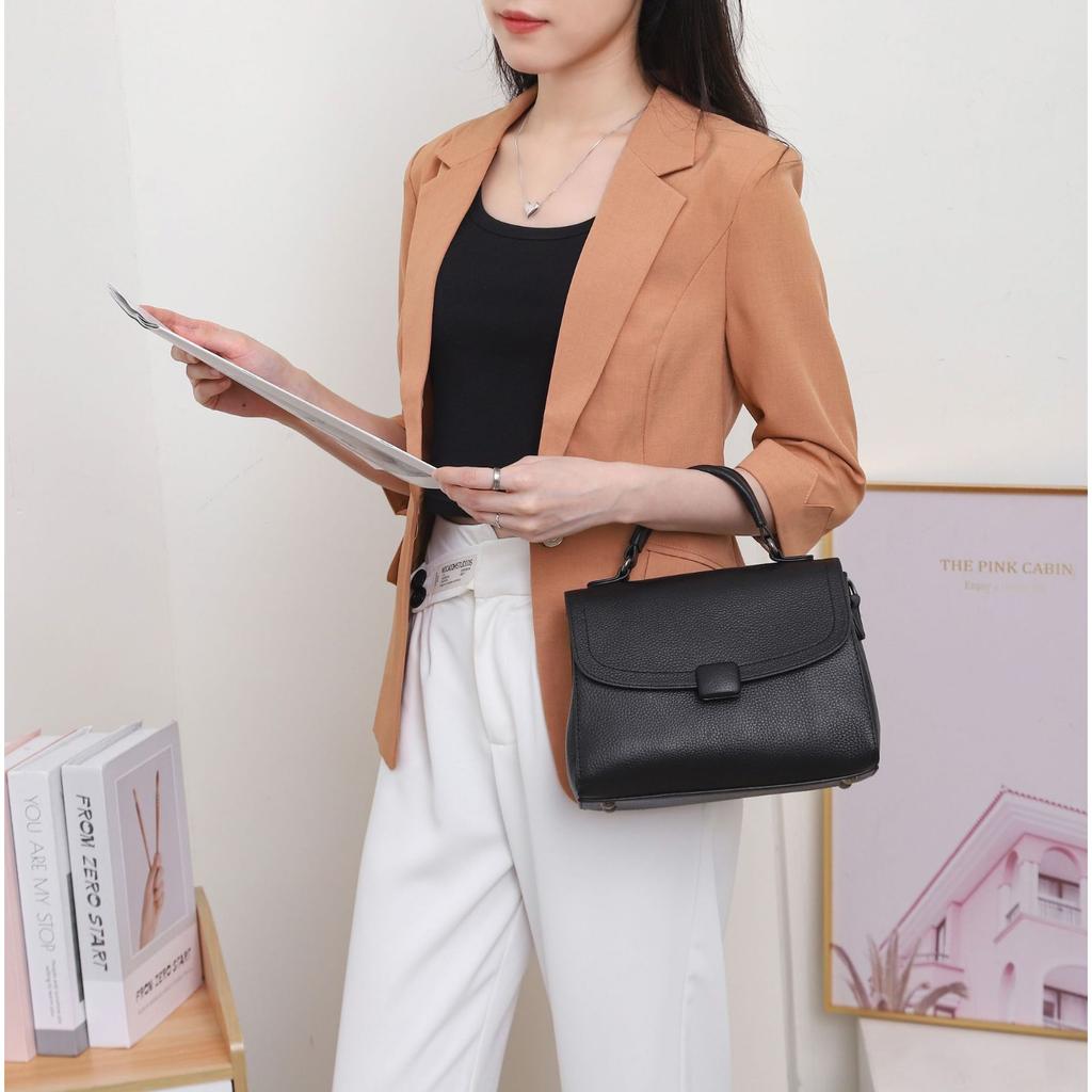 Женская сумка на плечо из коровьей кожи большой вместимости, женская модная простая сумка-тоут, практичная сумка для поездок на работу, многосекционная