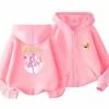 Autumn Sailor Moon Zipper Style Girl Purple Pink Tops Children Hoodie Zip Up Boy Coat Hoodies Kid