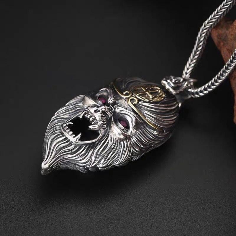 Регулируемое Игровое Ожерелье с Прочным Подвесом Король Обезьян, Посеребренная Латунь, Портативный Модный Аксессуар для Геймеров