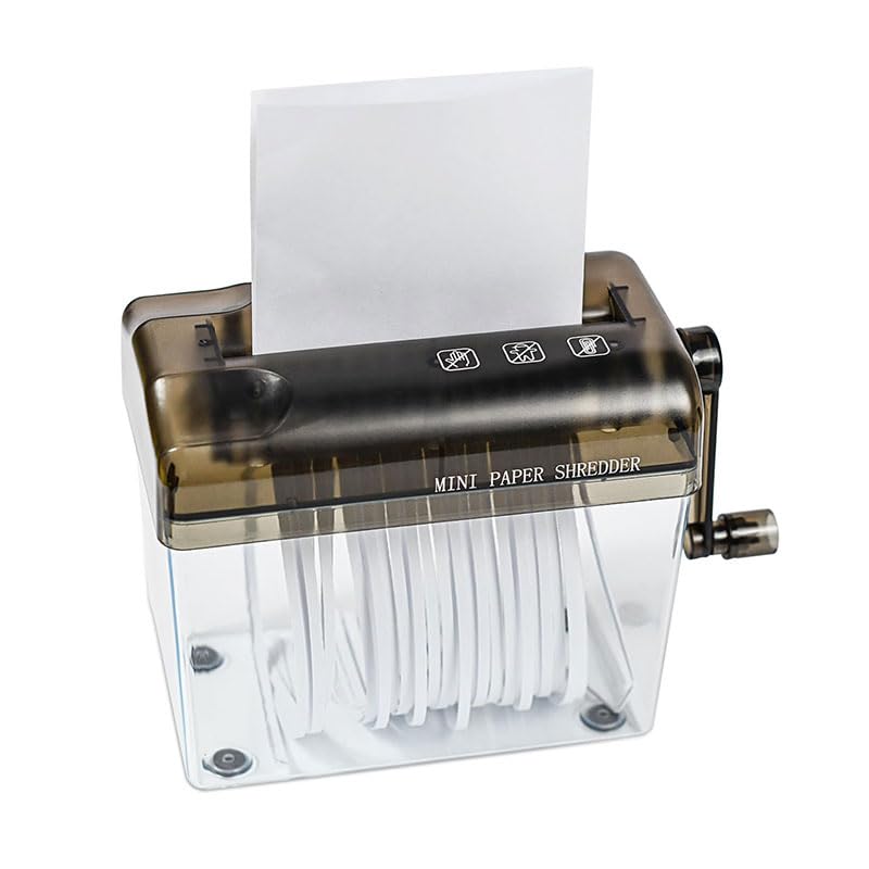 Уничтожитель бумаг Ручной уничтожитель бумаг Мини-уничтожитель бумаг Бесшумный ручной уничтожитель бумаг формата А6 Удобен для переноски и идеально подходит для использования в офисе/дома/школе (черный)