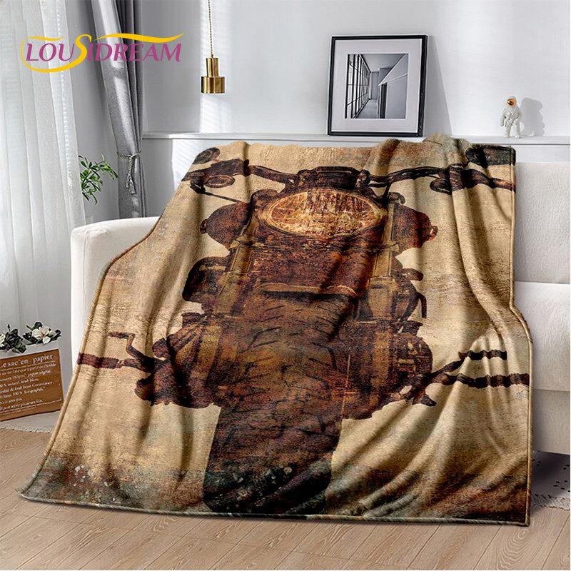 Мягкое плюшевое одеяло с черепом в стиле ретро, ​​фланелевое одеяло для гостиной, спальни, кровати, дивана, чехол для пикника