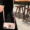 Crossbody Lanyard Quicksand Space Bear Plating Case For Iphone 15 14 13 12 11 Pro Max Samsung S23 S22 Ultra S21 S20 FE A14 A23 A24 A54 A34 A33 A53