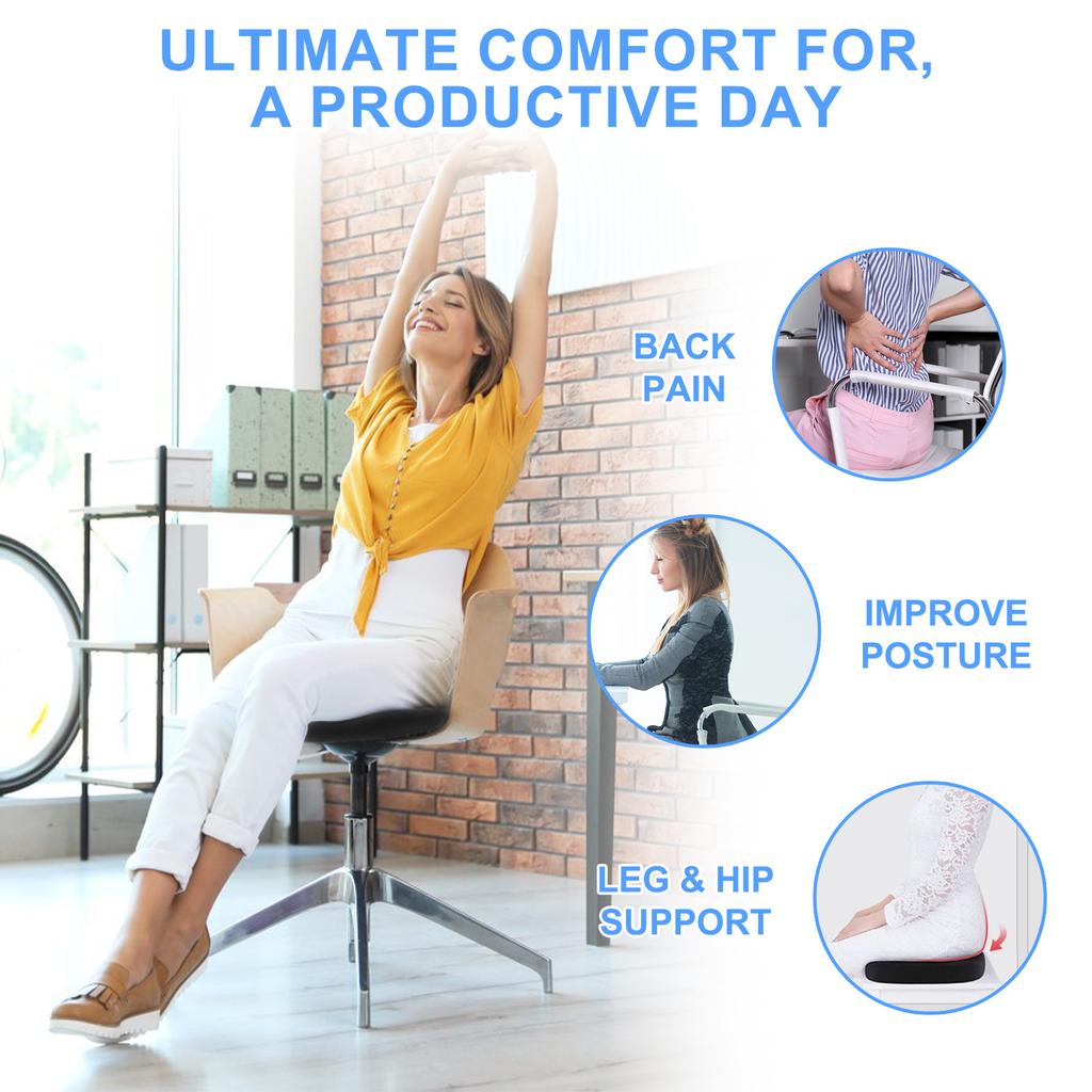 Aoresac Подушка сиденья/подушка для поддержки поясницы с регулируемым ремнем-подушки для стула от боли в ишиасе