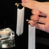 Шарм Искрящийся Галактический Водопад Длинная Кисточка Свисающие Серьги для Женщин Преувеличенный Обруч из Нержавеющей Стали Серьги Украшения