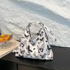 Female New Fashion Casual Nylon Fabric Printed Bow Bag Korean Version Shoulder Bag Beach Tote Bags Women New In Handbag
