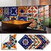 10 Sheets Moroccan Style Wall Sticker Vintage Self-adhesive Waterproof PVC Removable Bathroom Kitchen Tile Glass Wall Art Decal Decoration