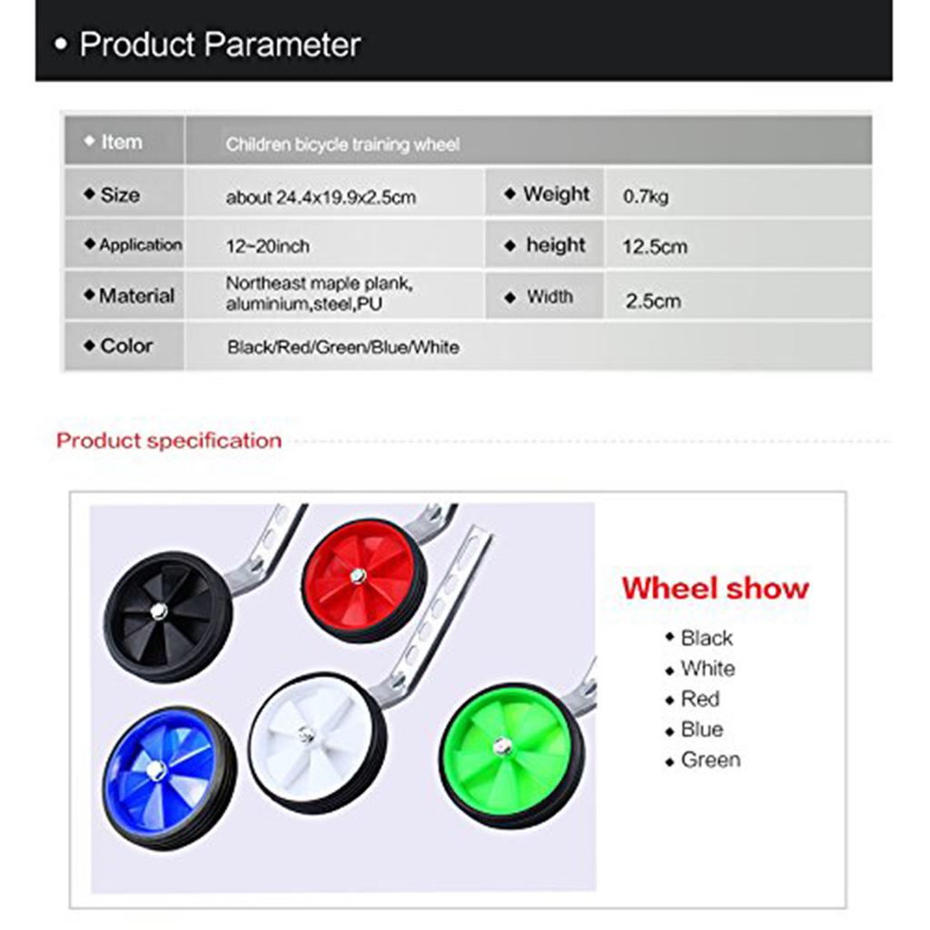 2 шт. регулируемые тренировочные боковые колеса-стабилизаторы для детей 12?20" Велосипедный Баланс(зеленый)