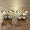 Изящные серьги-гвоздики в виде бабочки из стерлингового серебра, аксессуары для женщин, повседневная одежда, эффектные украшения, подарки