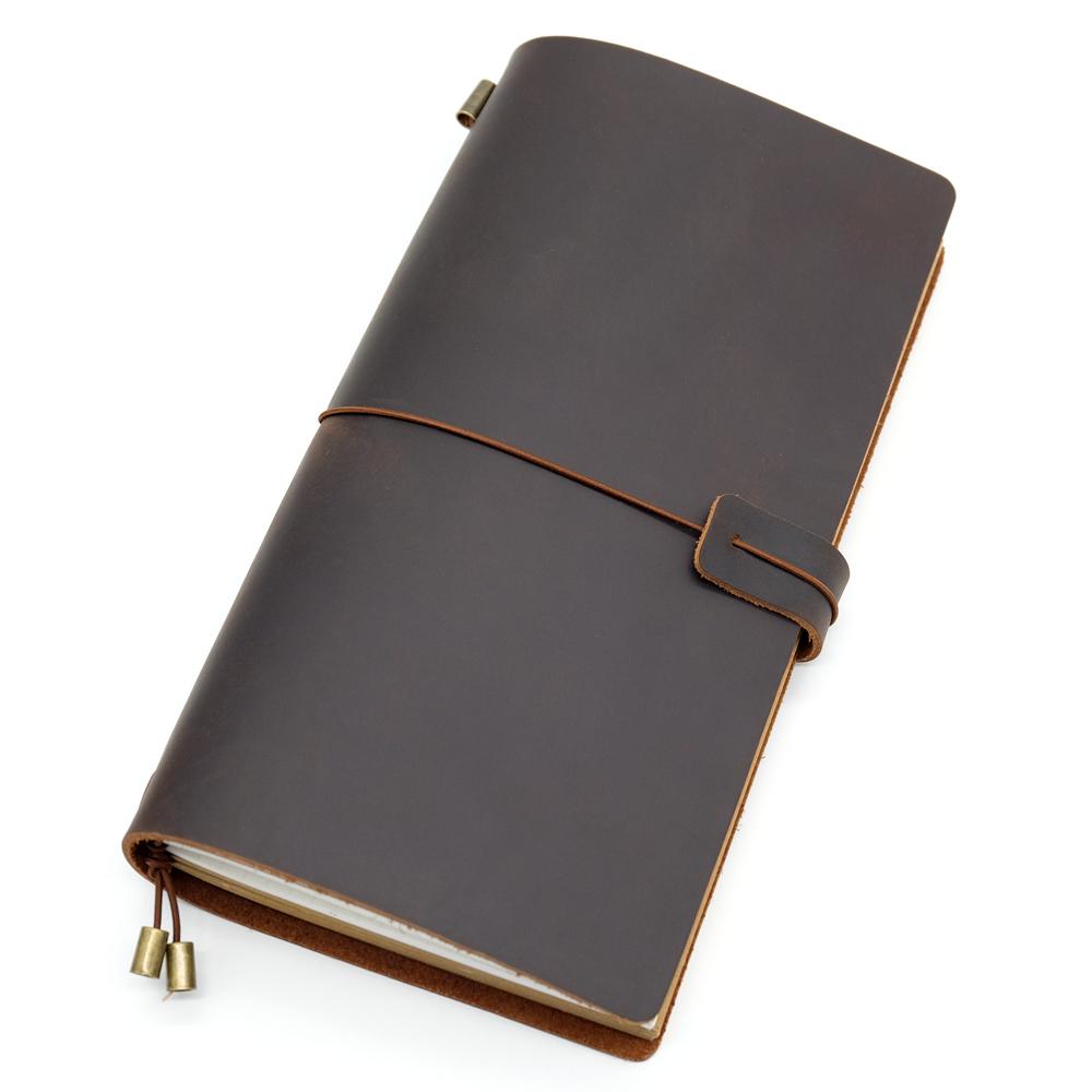 100% Handmade Genuine Leather Traveler's Notebook Travel Diary Journal Vintage Cowhide Gift Planner Free Lettering Embosse