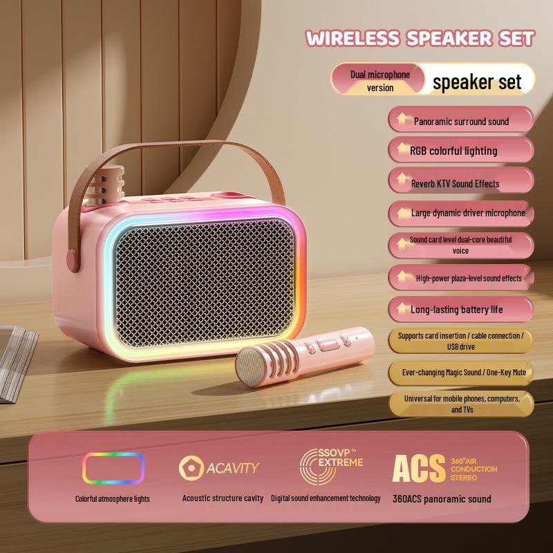 Bluetooth-динамик для караоке с набором микрофонов и встроенной звуковой картой TAS2808