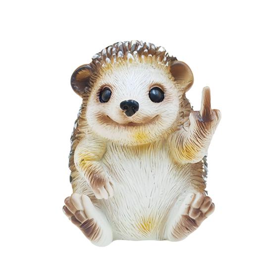 Middle Finger Hedgehog Statue Simulated Hedgehog Resin Figurine Animal Sculpture