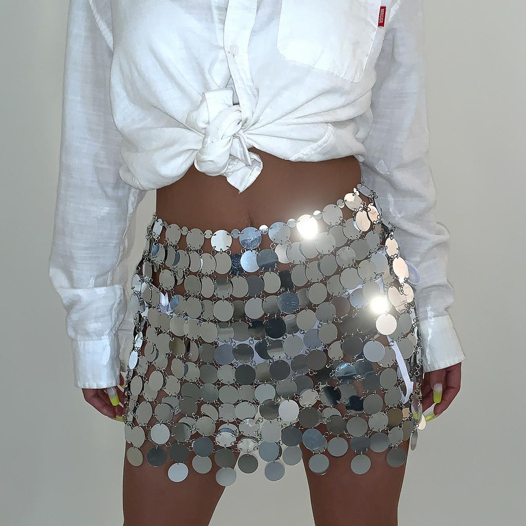 Креативные пайетки внахлест, полые, уличная мода, одежда для бикини, сексуальная ночная клубная, хипстерская, с бахромой, боди-цепочка