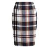High-Waisted Women's Plaid Pencil Skirt - Knee-Length Wool Skirt for Autumn and Winter