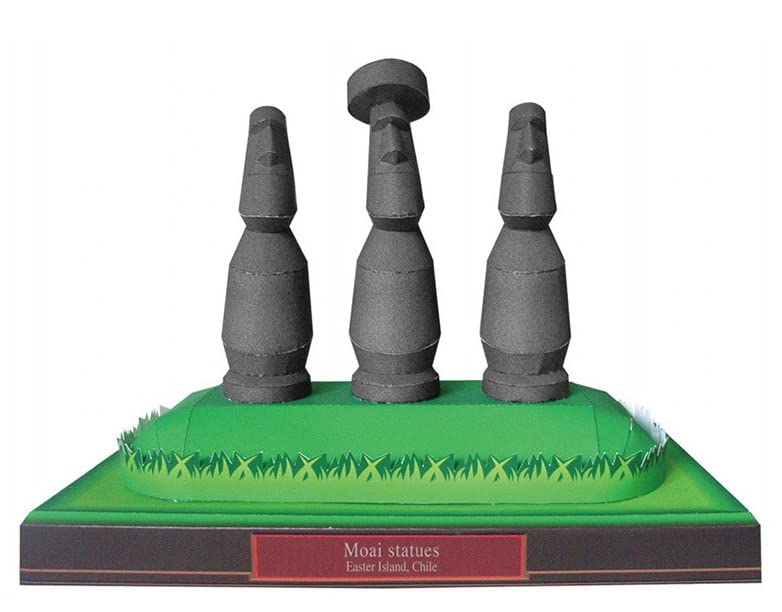 3D Assembly Model Paper Craft World Historical Buildings Island Moai (Easter Statue)