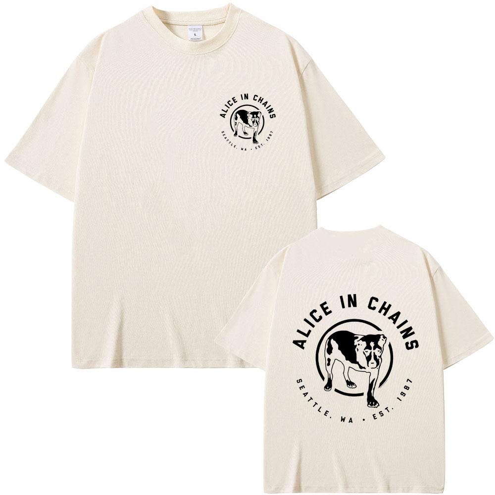 Rock Band Alice in Chains Album Graphic Tshirts Men Women Vintage Gothic Punk T Shirts Mens Casual Oversized Cotton Tee Shirt