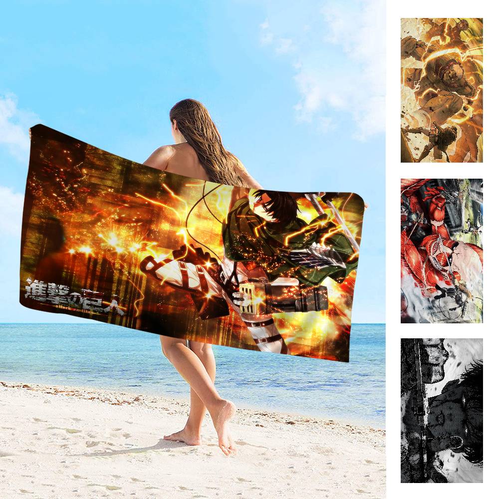1pc Classic A-Attack O-On T-Titan Microfiber Beach Towel Absorbent Quick Dry Soft Yoga Swimming Resort Mountain Climbing Towel