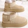 Женская хлопковая обувь, зимняя теплая плюшевая повседневная обувь на плоской подошве, удобные высокие ботинки для спорта на открытом воздухе для женщин