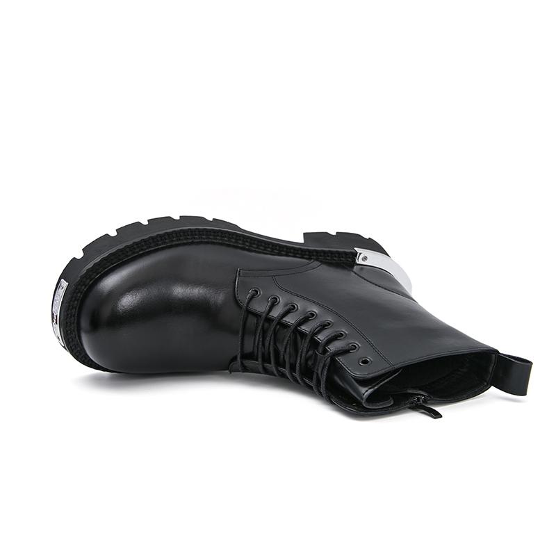 Men’s Retro Punk Thick Sole Platform Boots Cool Elevator Boots Black Brown Motorcycle Boots High Boots Plus Size