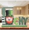 St Patrick Day Wooden Ornament Table Sign Green Lucky Shamrocks St. Patrick’s Day Party Decoration for Home Wood Craft DIY