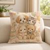 art cozy cute animal friends Cushion Cover Soft Short Plush SkinFriendly Cushion Case for MultiScene Use