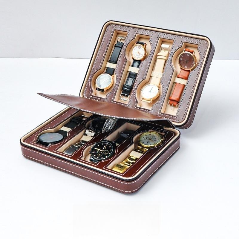 Новая дорожная портативная сумка для часов, европейская кожаная коробка для хранения часов, минималистичная коробка для коллекции часов, коробка для часов