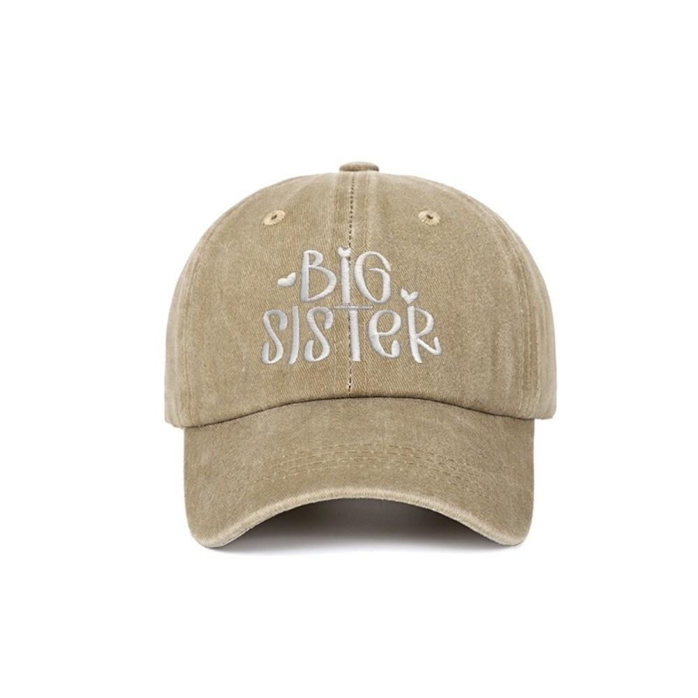Fashion Washed Cotton Big Brother Big Sister Caps Adjustable Vintage Siblings Baseball Hats Breathable Dad Hat Gifts