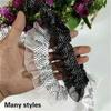 4cm Wide White Black Double Layer 3D Polyester Tulle Lace Fabric Embroidered Ribbon Edge Trim Collar Dress Decorated DIY Crafts