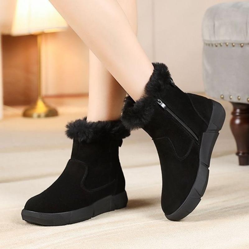 New Style Snow Boots, Thickened Mid-calf Boots, Cotton Shoes with Sponge Soles and Women's Shoes