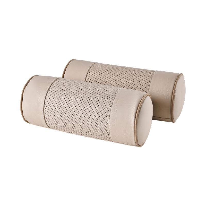 1/2 шт. подголовник автомобиля с эффектом памяти, подушка для шеи, натуральная кожа, круглый шейный валик, офисное кресло, цилиндр, подголовник, опорная подушка