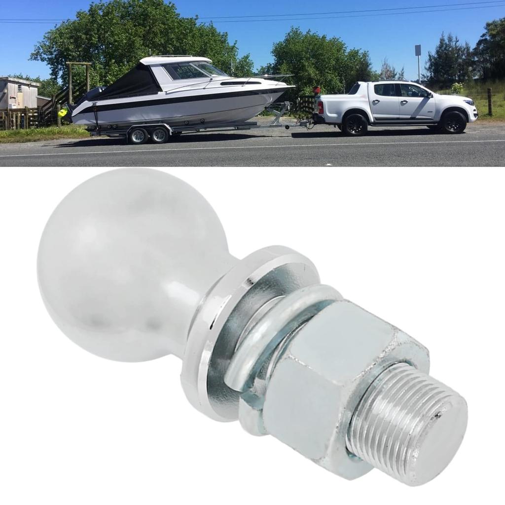 Trailer Hitch Ball, Akozon Stainless Steel 6000lb 2" Diameter Tow Hitch Ball, 1 X 2 1/8" Shank