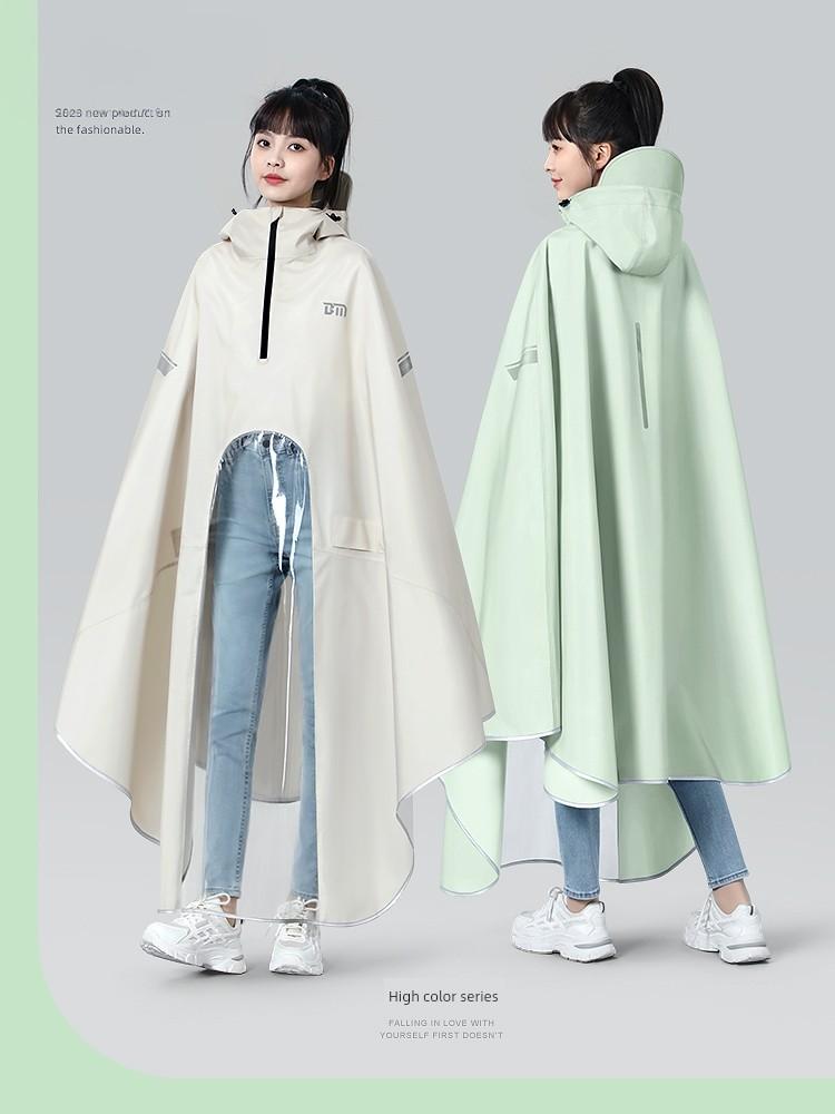 Women's Electric Battery Motorcycle Thickened Single Long Raincoat