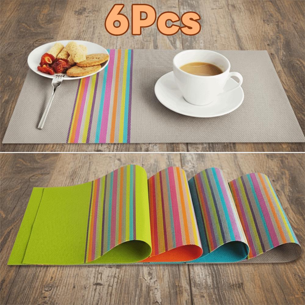 6 Pieces Waterproof Insulated Plate Mat Scratch Resistant Place Mats Restaurant