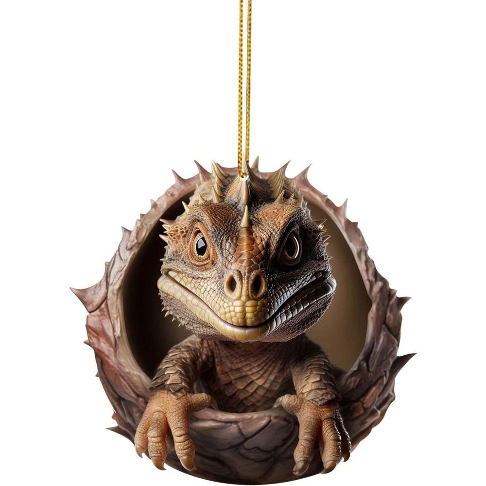 2D Christmas Dragon Pendant Dragon Egg Acrylic Dragon Pendant Dragon Baby Egg Ornament  Home
