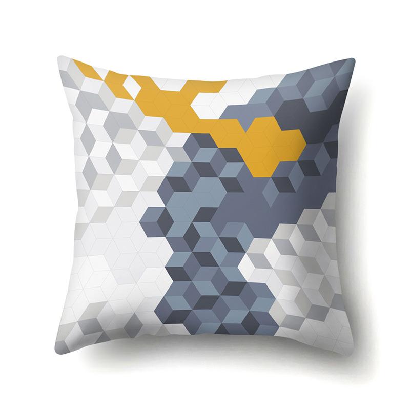 Ins Marble Polyester Pillowcase Car Decoration Home Printed Car Waist Cushion Pillowcase Pillowcase Car Decoration