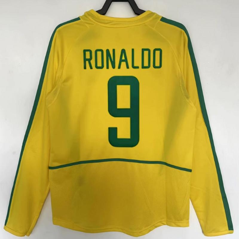 98 France Vintage Brazil Portugal Argentina England Long Sleeve Print Retro jersey
