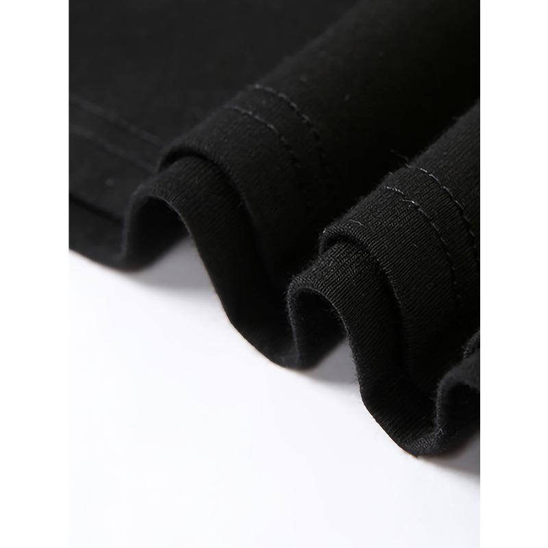 Европейские размеры Мужская готическая футболка с принтом скелета - Короткий рукав с дизайном скелета человека и собаки, Трикотаж с небольшим растяжением, Всесезонная повседневная и