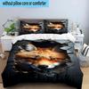Fox Breaking Through Wall 3pcs Bedding,Including 1pc Duvet Cover And 2pcs Pillowcases Perfect for Christmas,Ideal for Bedroom, Dormitory