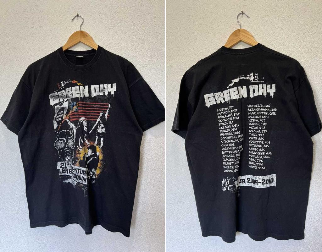 Футболки с логотипами групп × Рок-футболка × Винтаж Винтажная футболка Green Day с логотипом группы