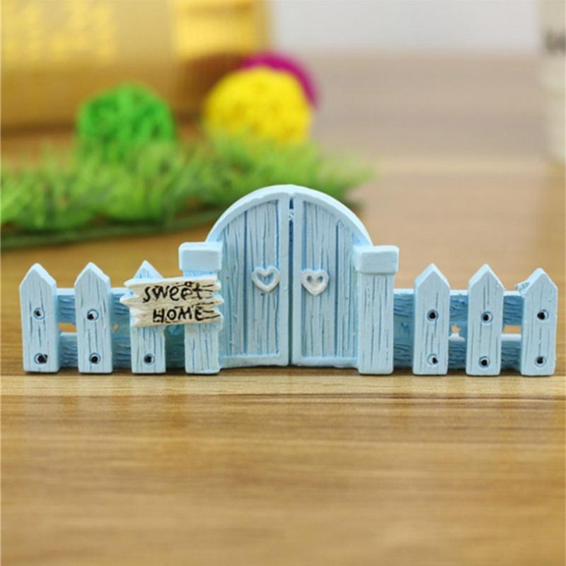DIY Micro-landscape Fence Railings Decorative Wooden Fence Ornament Diy Resin Design Craft Mini Gard