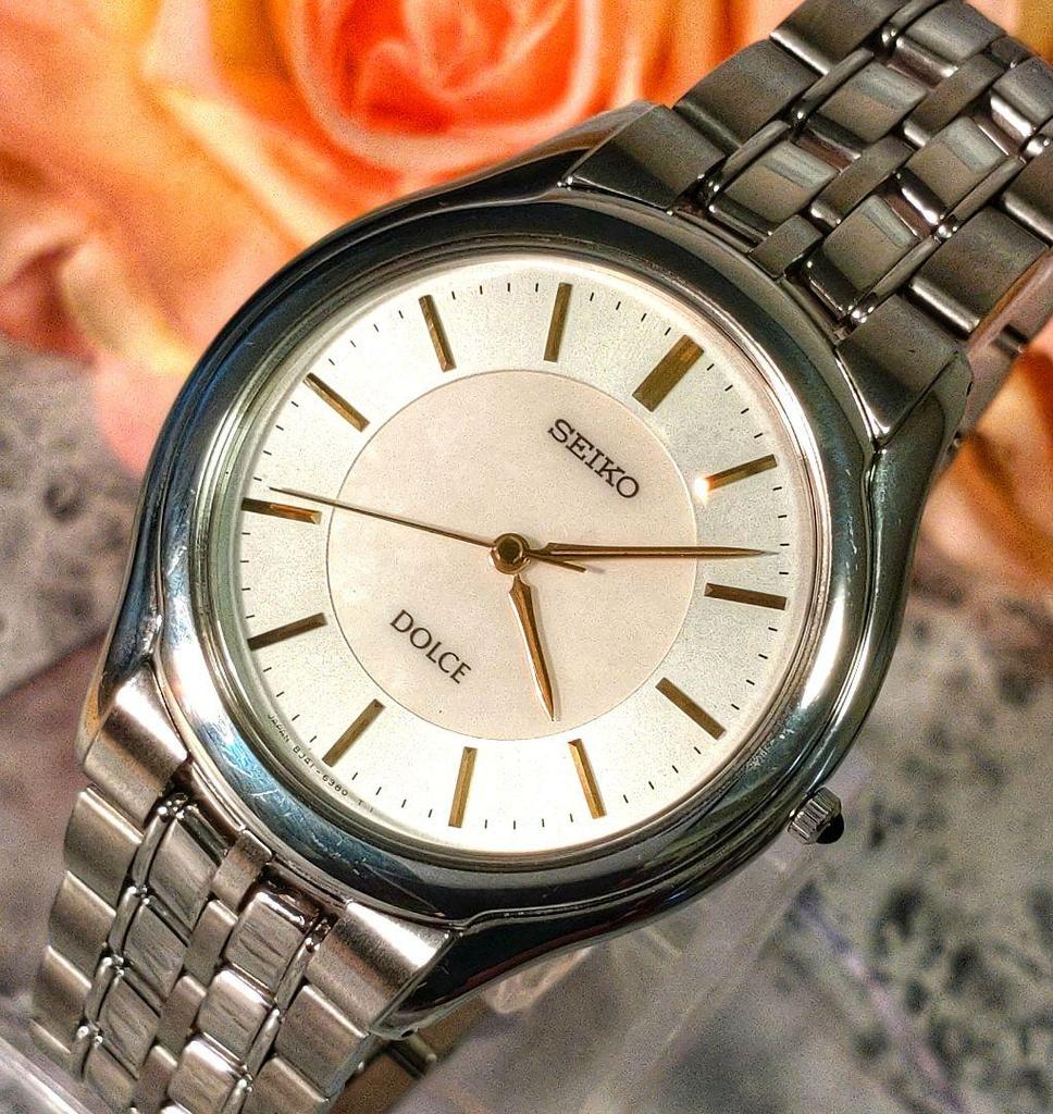 [USED] Rare SEIKO Dolce Watch In Silver and Gold