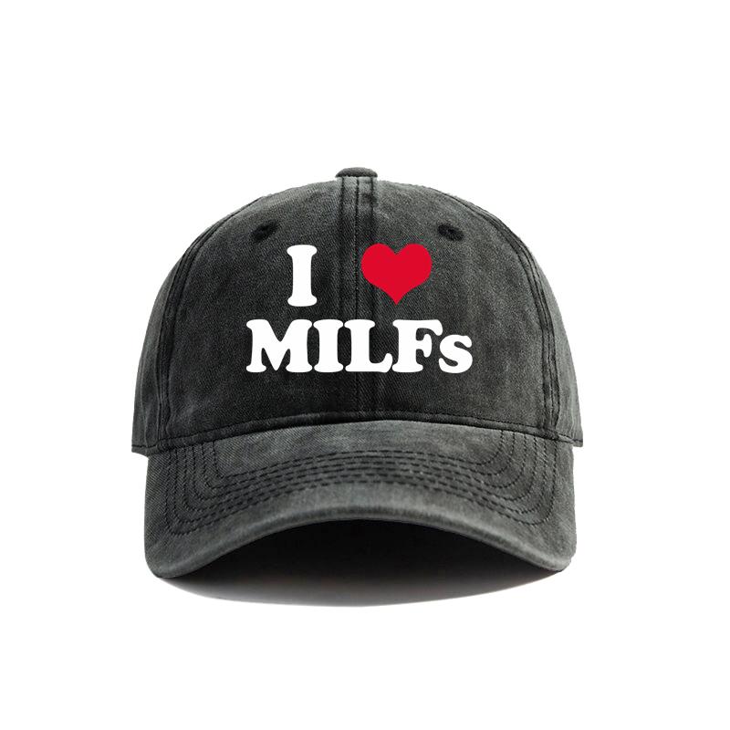 Я Люблю MILFS Бейсболка Летняя Потертая Папа Шляпы Мужские Для Улицы Регулируемые Хлопковые Кепки MZ476