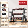 Rubberized Dumbbell Set with Storage Rack