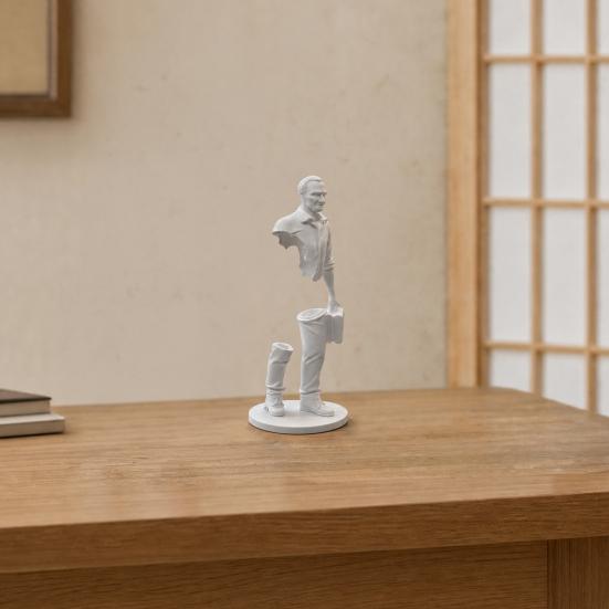 3D Printing Sculpture, Abstract Decorative Items, Matte White Minimalist Ornament, for Office Desk Business Study Room Decor