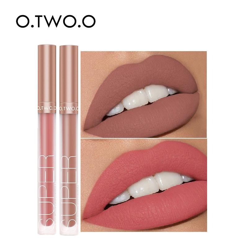 O.TWO.O Пигмент для блеска для губ, матовый бархатный макияж, водостойкая долговечная жидкая помада телесного цвета, коричневый, красный цвет для женщин 9134