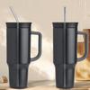 6pcs Stainless Steel Tumbler Straws Replacement for 40oz Cup, Reble Metal Water Bottle Straws with Cleaning Brush Compatible with Owala Part